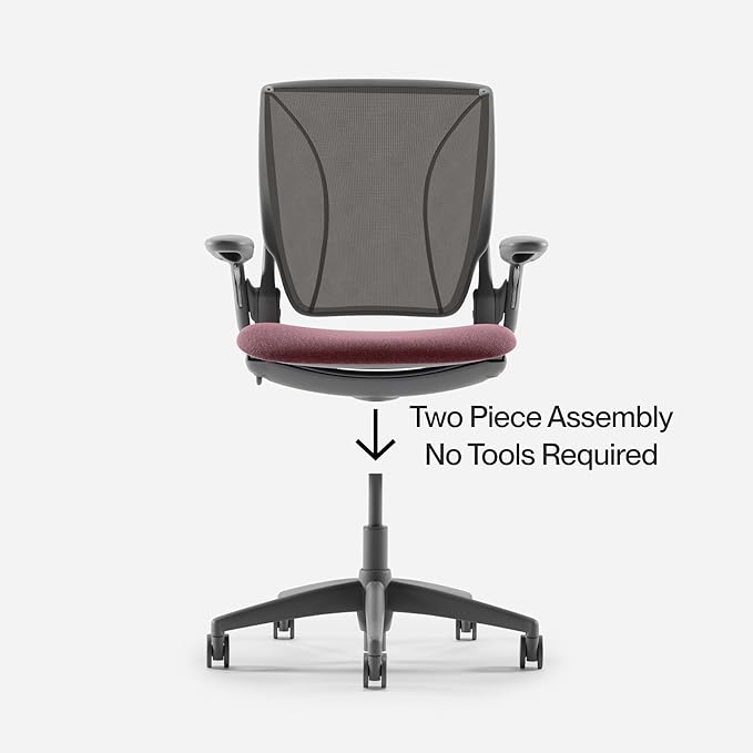 Humanscale World LM Black Catena Mesh Ergonomic Office Chair for Desk with Slate Gray Autumn Seat, Adjustable Simple Desk Chair, Black Frame