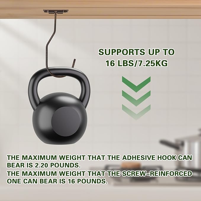 Banana Hanger Hook – Space Saving Banana Holder Hanger to Keep Bananas Fresh, Self Adhesive and Screw Banana Hook 4Pack Copper