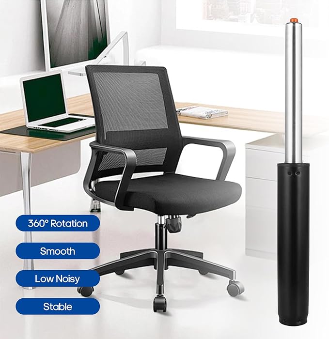 Office Chair Gas Lift Cylinder Fits Most Desk Chairs and Gaming Chairs Long Stroke Hydraulic Pneumatic Shock Piston Heavy Duty 500Lbs (9.5in Cylinder Length)