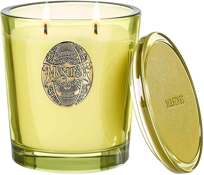M&SENSE Large Two-Wick Soy Candle | Seattle Rainforest & Matcha Green |19.8 oz, 120H Burn Time | Luxury Scented Candle for Relaxation, Gifting, Home Décor | Ideal for Bedroom, Office, Party Ambiance
