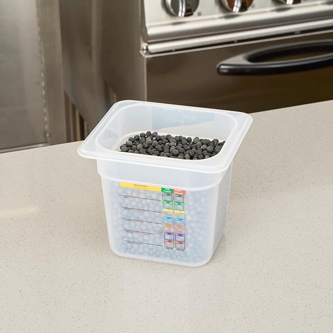 Restaurantware Food Storage Container 1 Pack of 6.8 x 4.2 x 5.9 Inches Plastic Stackable Storage Box White Reusable Label Container Dishwasher Safe For Restaurants And Kitchens