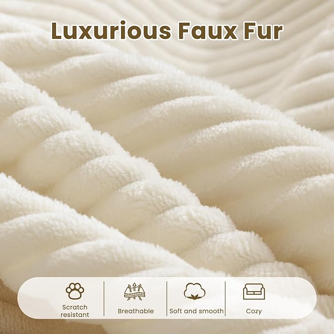 Oversize 131” Boneless Couch for Living Room, Comfort U Shaped Cloud Couch Sectional, Extra Deep Seats Corduroy Modular Sectional Sofa No Assembly,Beige