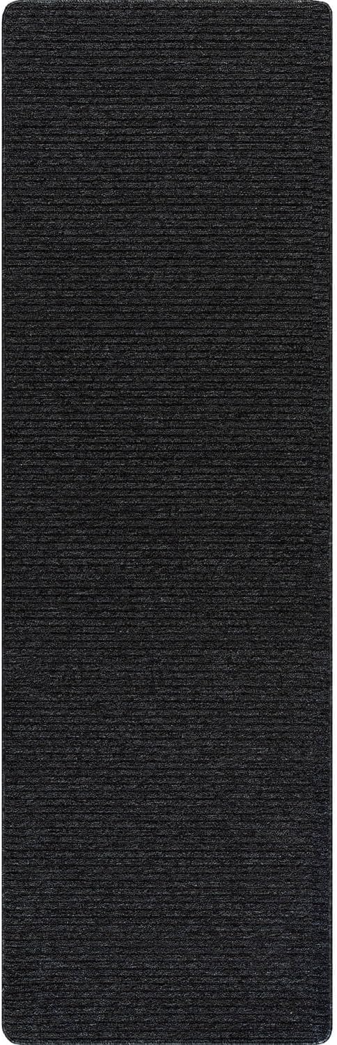 Non Slip Dark Gray Solid Rubber Back Thing Runner Rugs for Living Room 2x5 for Kitchen, Rug for Bedroom and Hallway, Stain Resistant Easy Cleaning Non Shedding Carpet Dark Gray 2 x 5