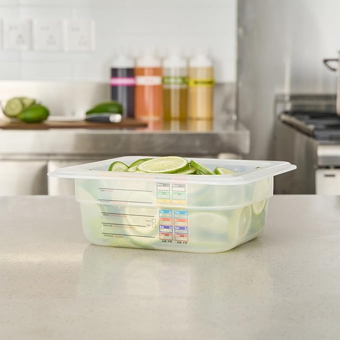 Restaurantware Food Storage Container 1 Pack of 6.8 x 6.2 x 2.5 Inches Plastic Stackable Storage Box White Reusable Label Container Dishwasher Safe For Restaurants And Kitchens