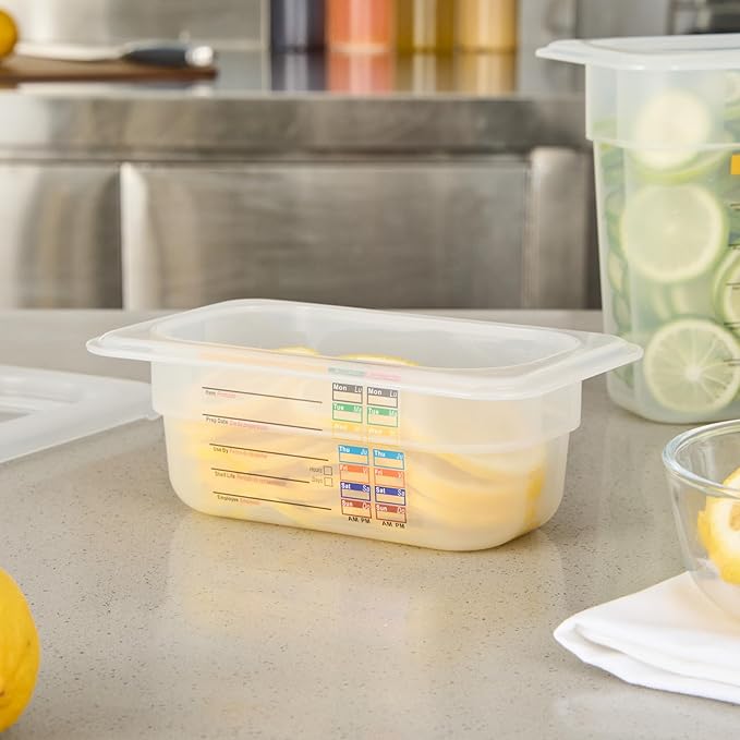 Restaurantware Food Storage Container 1 Pack of 6.8 x 4.2 x 2.5 Inches Plastic Stackable Storage Box White Reusable Label Container Dishwasher Safe For Restaurants And Kitchens