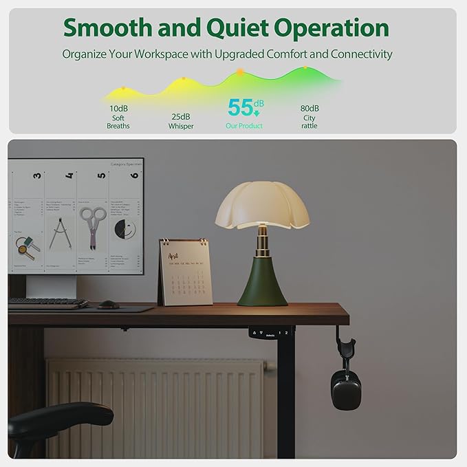 Agilestic Electric Standing Desk, Extra Large 71 x 31.5 Inches Height Adjustable Desk, Sit Stand Up Workstation for Home Office, Ergonomic Rising Gaming Computer Table with Memory Preset, Dark Walnut