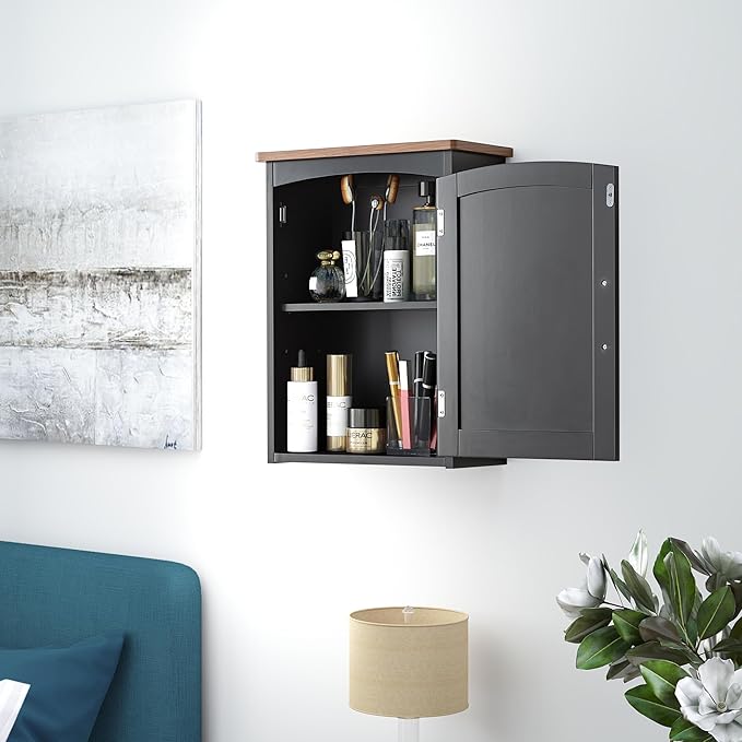Bathroom Wall Cabinet 15 x 20 Inch Small Wall Cabinets Single Door Over Toilet Medicine Cabinet for Small Bathrooms