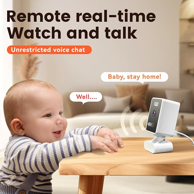 Indoor Security Camera for Baby Monitor,1080P Home Security Camera w/ 2-Way Audio,Motion Detection,Cloud & SD Card Storage,Night Vision(2.4G WiFi Connection)