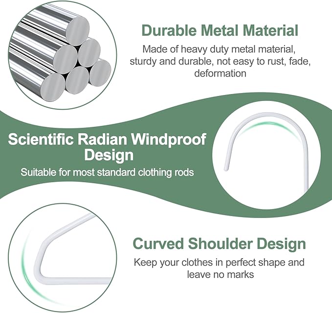 Wire Metal Hangers Bulk 100 Pack, Clothes Hangers Heavy Duty for Coats, Suits, Shirts, Pants, Skirts, Space Saving, Non Slip, Ultra Thin, 16 Inch, White