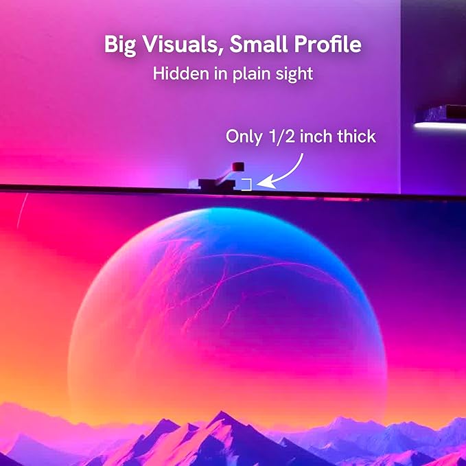 Aura TV LED Backlight + Aura LED Floor Lamp for 55 to 65 inch TV Immersion KIT - TV Backlight Sync to Screen Kit for Surround Lighting