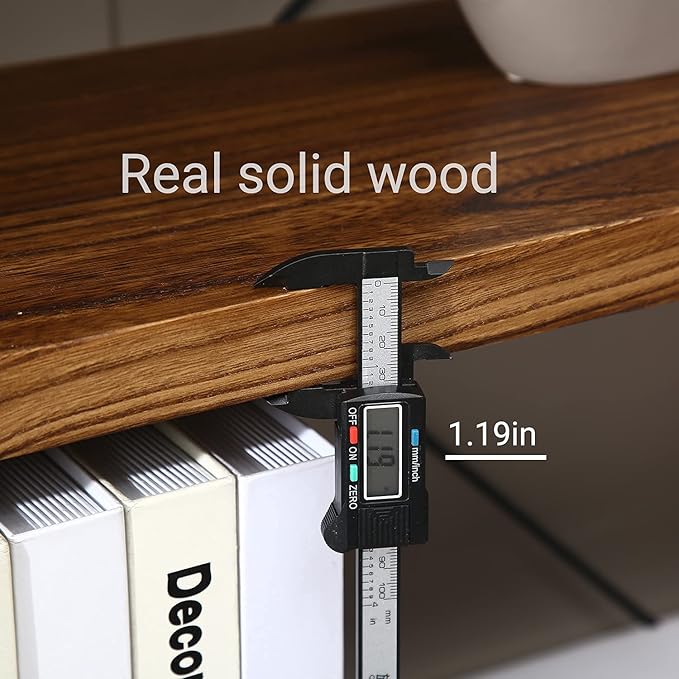 Solid Wood Bookshelf,4 Tier Rustic Vintage Industrial Etagere Bookcase, Open Metal and Wood Vintage Book Shelf, Retro Brown (RealWood)(4-Tier)