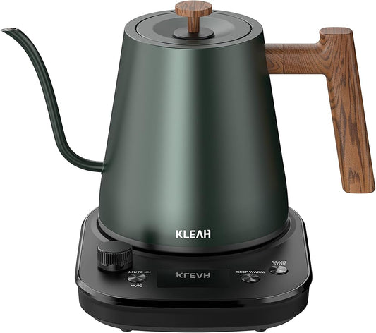 KLEAH Gooseneck Electric Kettle with Temperature Control - 0.8L Automatic Shut Off Tea & Coffee Kettle, Hot Water Boiler Pour Over Coffee Kettle, 1200W Quick Heating Keep Warm, Green