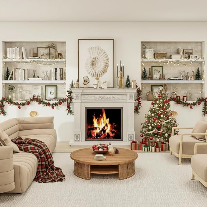 Vivelove 24/36/48/55 Inch Floating Shelves for Wall, 12 Deep Shelves for Room Wall Mounted, 2" Thick Floating Shelf for Living Room Bedroom Bathroom Kitchen Laundry Room, Set of 2 White