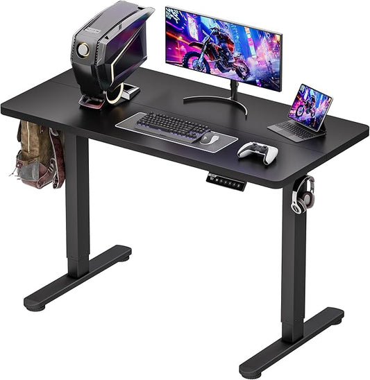BIZUM Standing Desk Electric Adjustable Computer Desk-Stand up Desk Office Gaming Home Office Memory Desks 48x24 inches Black