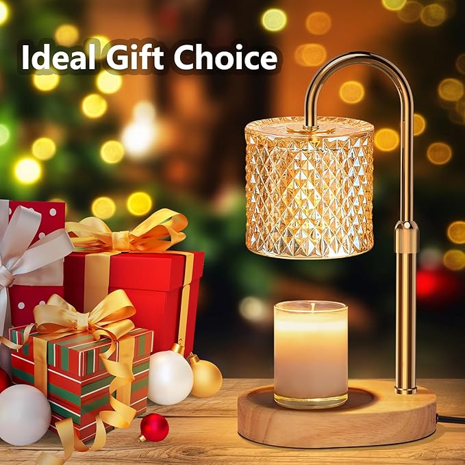 Electric Candle Lamp Warmer with Timer Dimmer Adjustable Height,Gifts for Women and Men,Vintage Home Decor