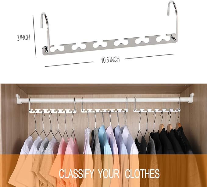 GEFTOL Space Saving Hangers Metal Hanger Magic Cascading Hanger Closet Clothes Organizer(4 Pack)