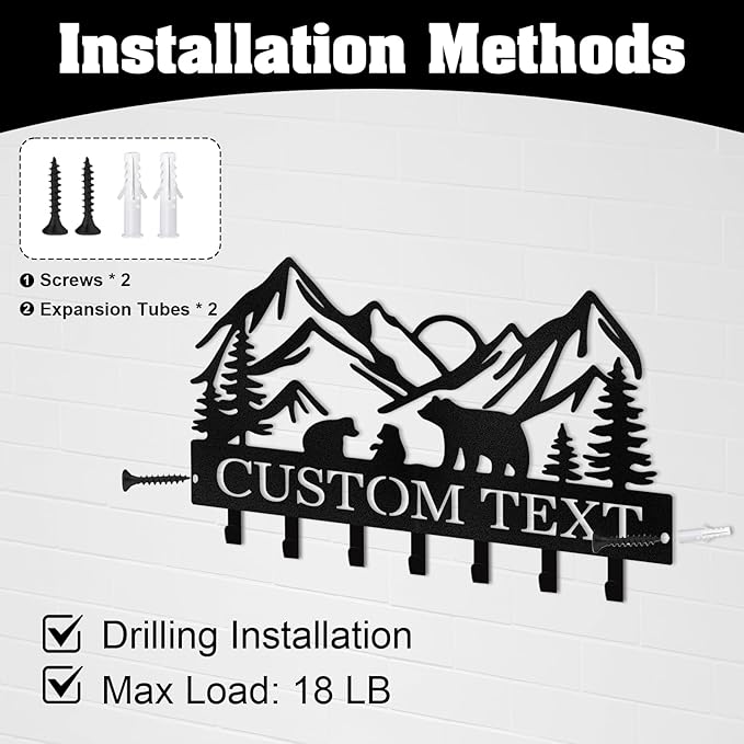 Personalized Metal Key Holder Wall Mount, Custom Name Camper Key Holder for Wall, Camper Decor, Key Organizer Rack for Entryway Front Door Hallway Office, Housewarming Gifts Color05