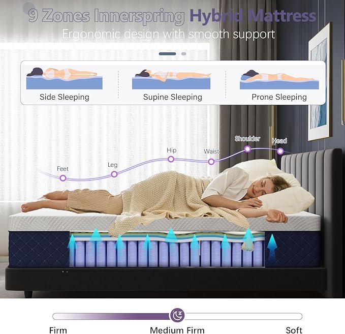 Twin XL Mattresses, 12 Inch Hybrid Twin XL Mattress in a Box, Memory Foam and Individual Pocket Spring Breathable Comfort for Sleep Supportive and Pressure Relief, CertiPUR-US, 39"*80"*12"