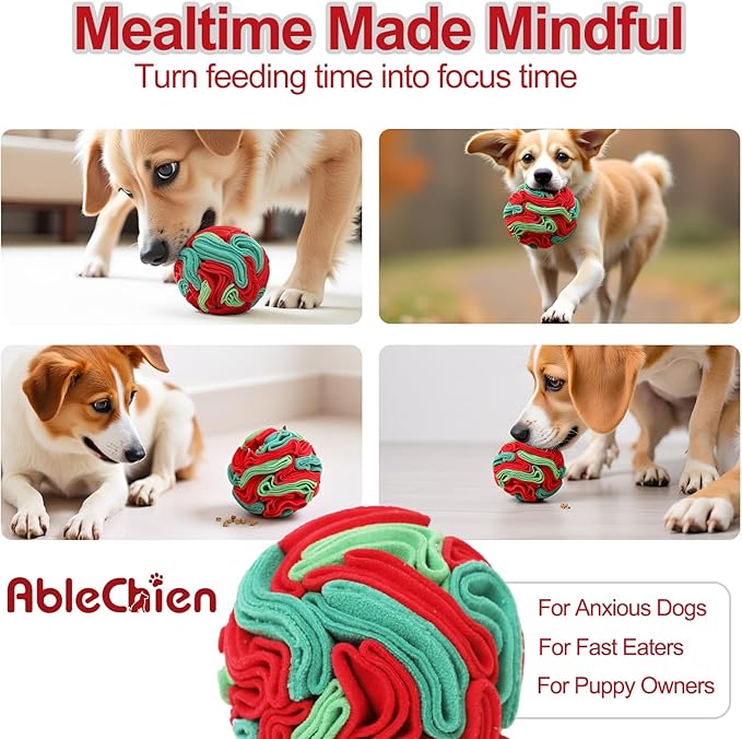 Snuffle Ball for Dogs - Interactive Dogs Toys to Keep Them Busy, Dog Puzzle Toy, Christmas Dog Toys Gifts for Small, Medium, Large Dogs, Training Reward Gift