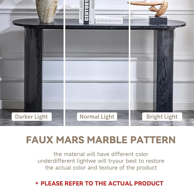 LKTART 55" Black Console Table for Entryway, Couch Tables Behind Sofa, Space-Saving Wooden Entry Foyer Hallway Table, Modern Console Sofa Tables for Hallway Organization