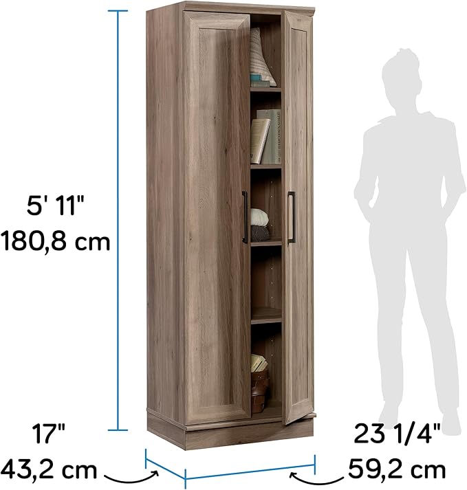 Sauder HomePlus Storage Cabinet/ pantry cabinets, Salt Oak finish