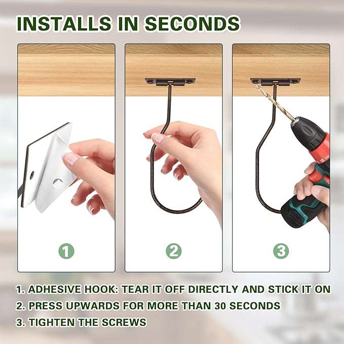 Banana Hanger Hook – Space Saving Banana Holder Hanger to Keep Bananas Fresh, Self Adhesive and Screw Banana Hook 1Pack Copper