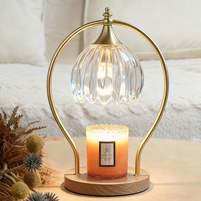 Candle Warmer Lamp with Timer - Dimmer Electric Candle Warmer for Jar Candles - Wax Warmer Unique Birthday Gifts for Women Mom House Warming Gifts New Home Room Decor