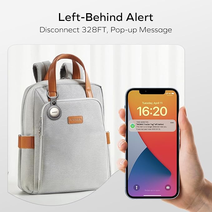 MOMAX Key Finder, Tracker Tag, Works with Apple Find My (iOS Only), Key Tracker with APP,Sound Location, Key Locator Tracker for Luggage, Suitcase, Wallet, Pet, Kid