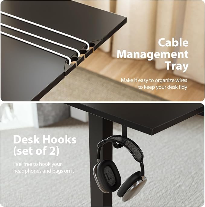 Agilestic L-Shaped Standing Desk Adjustable Height, Electric Corner Standing Desk, Sit Stand Up Desk, 75x61 inch Sit Stand Computer Table, Black