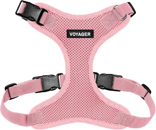 Voyager Step-in Pet Harness - All Weather Mesh, Adjustable Step in Harness for Cats and Dogs by Best Pet Supplies - Pink, XL