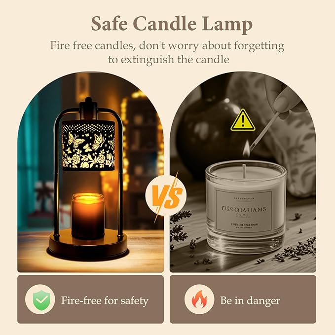 Candle Warmer Lamp Electric with Timer: Wax Melts for Warmer Yankee Candles Large - Dimmable Candle Warmer for Birthday Christmas Gift Bedroom Home Decor