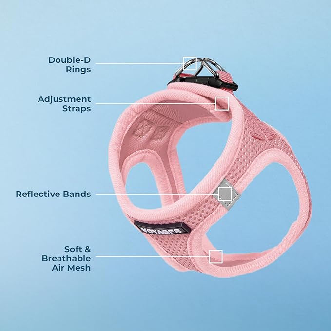 Voyager Step-In Air Dog Harness by Best Pet Supplies - All Weather Mesh Step in Vest Harness for Small and Medium Dogs, Pink, size L - Chest: 18 - 20.5"