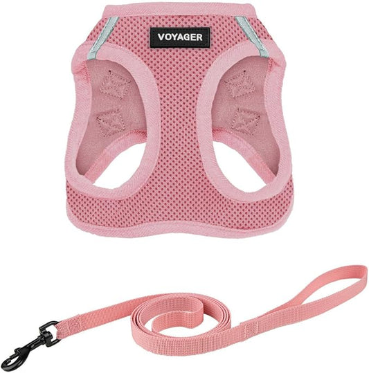 Voyager Step-in Pet Harness - All Weather Mesh, Adjustable Step in Harness for Cats and Dogs by Best Pet Supplies - 307S Pink, M
