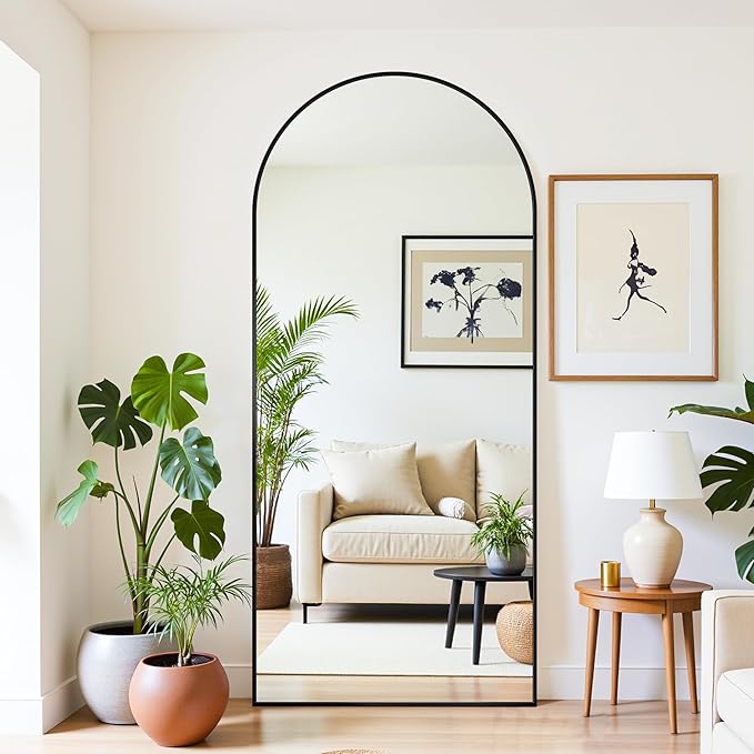 Floor Mirror, 71"×32" Full Length Mirror with Stand for Bedroom Living Room, Black