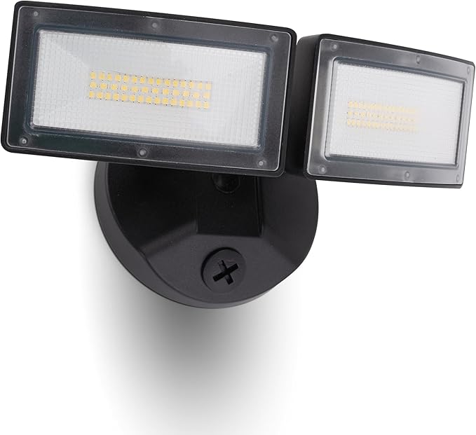 LED Flood Lights Outdoor, 38W 4000LM 5000K Daylight, IP65 Waterproof Security Lights with 2 Adjustable Heads, Exterior Wall Light for House, Garage, Yard (Black)