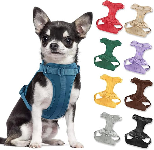 No Pull Lightweight Dog Harness: Adjustable Durable Breathable Mesh Pet Vest Harness with Soft & Comfortable Cushion, for Small Medium Large Dogs (Small, Navy)