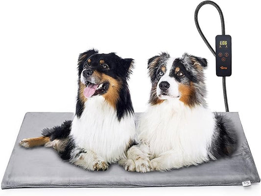 Toozey Extra Large Pet Heating Pad, 6 Adjustable Temperature Dog Cat Heating Pad with Timer, Waterproof Heated Dog Bed with Chew Resistant Cord, Indoor Electric Pet Heated Mat 47x28in