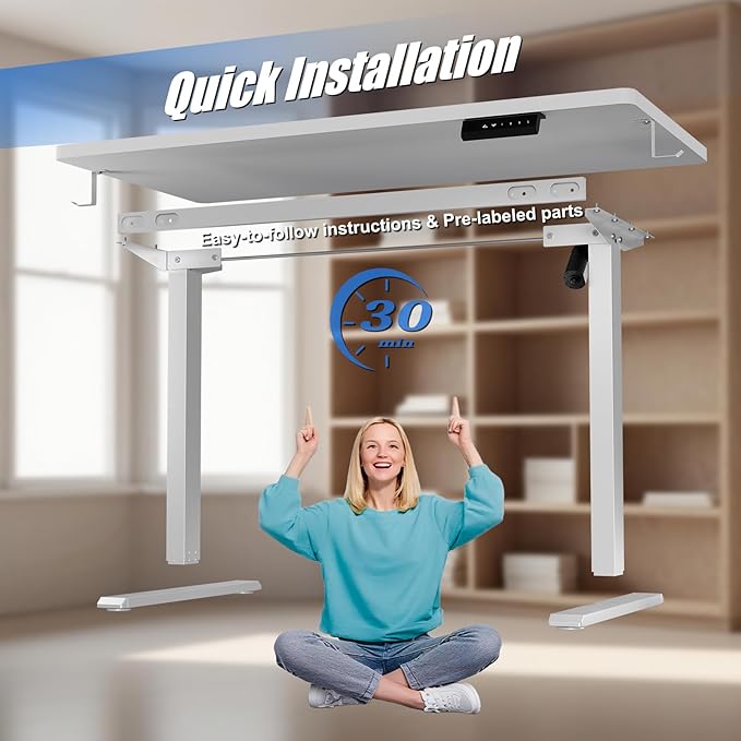 Whole Piece Standing Desk with Wheels Adjustable Height- Mobile Stand up Desk with Lockable Casters, Portable Sit Stand Desks Electric for Home & Office Workstation