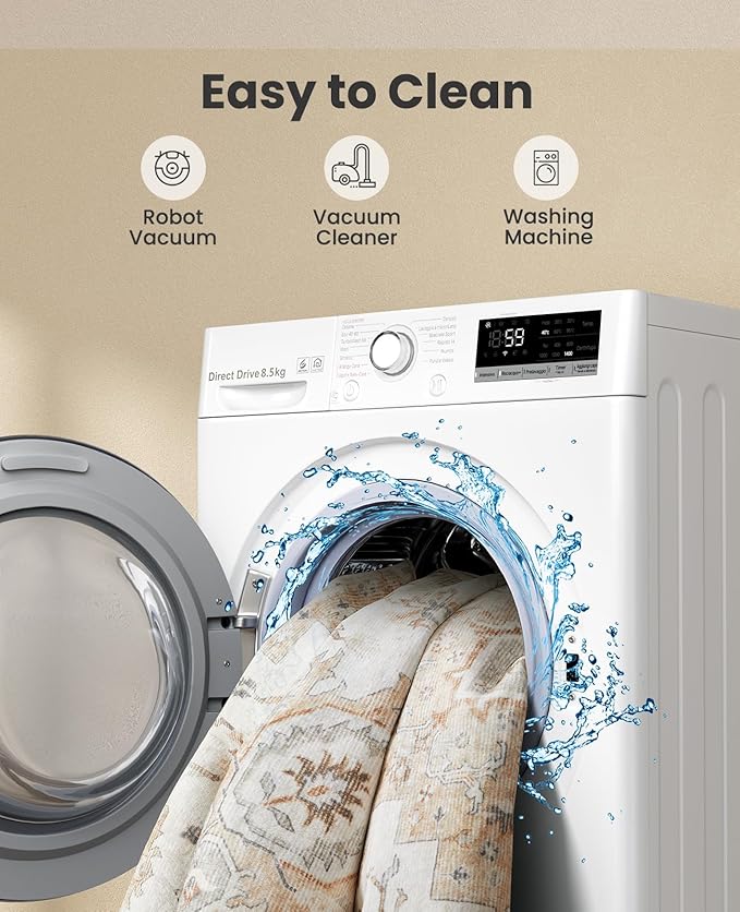 AMADA HOMEFURNISHING 5x7 Area Rugs, Washable Living Room Rug Low-Profile with Non-Slip Backing & Durable Edge Binding, Vintage 5x7 Rugs for Living Room, Bedroom, Dinning Room