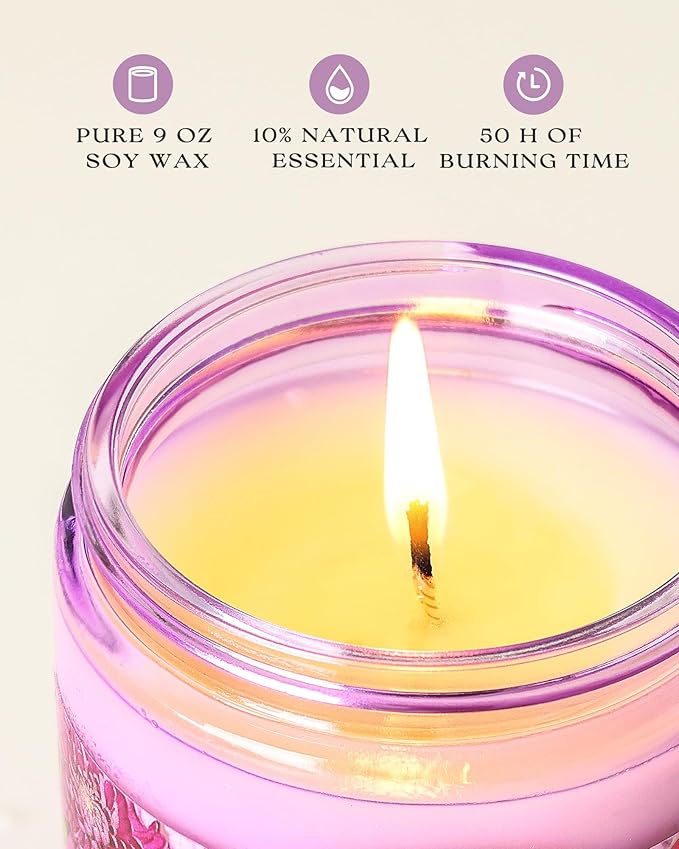 AOOVOO Dreamy Garden Odor Eliminating Highly Fragranced Candle - Eliminates 95% of Pet, Smoke, Food, and Other Smells Quickly, Air Freshing Soy Candle, 9 oz Up to 50 Hours Burn time