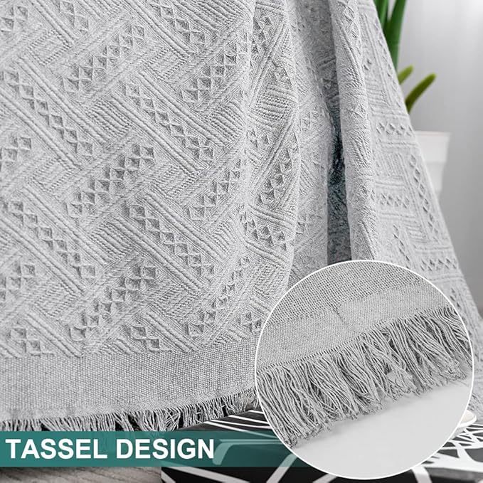 MYSKY HOME Light Grey Sofa Covers for 3 Cushion Couch Geometrical Couch Cover Living Room Sofa Throws Sofa Slipcovers for Pets, Kids (XX-Large, 91" x 134", Light Grey)