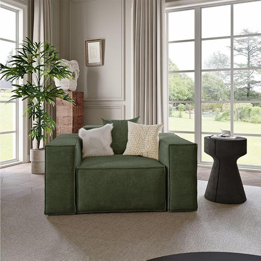 POVISON 52" Modular Sectional Sofa for Living Room Modern Large Sectional Couches Velvet Accent Chair Oversized Deep Seat Sofa Set Big Comfy Cloud Couch for House Office