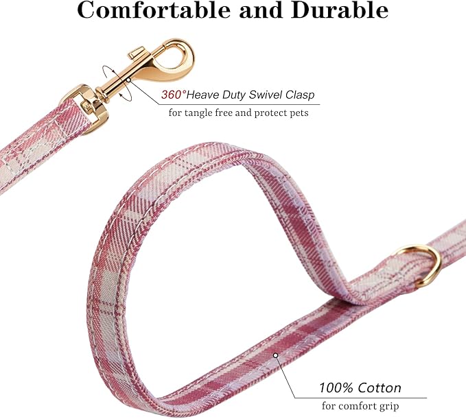 CHEDE No Pull Plain Pattern Dog Harness - Lightweight and Soft, Adjustable Small Dog Harness and Leash Set, Suitable for Puppy to Medium-Sized Dog