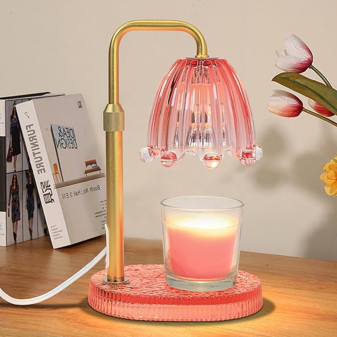 Candle Warmer Lamp with Timer - Electric Wax Melt Warmer with Adjustable Height and Dimmer for Scented Candle Wax, Home Fragrance Décor and House Warming Birthday Gifts for Women Mom