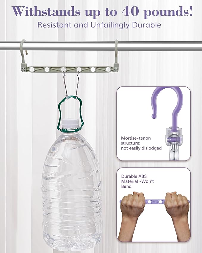 Space Saving Hangers for 96 Clothes, Reinforced Collapsible Hangers with 360° Swivel Hook, Hanger Hooks Space Saver for Closet Organizers and Storage, Dorm Room Essentials, Fully Assembled, Colorful