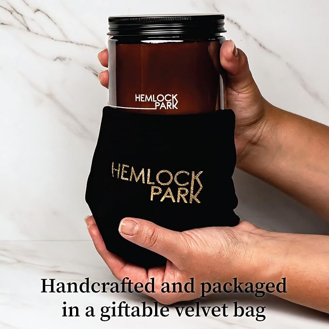 Hemlock Park Crackling Wood Wick Candle Handcrafted with Natural Coconut Wax (Large 16 oz, Palo Santo Mountain Sage)