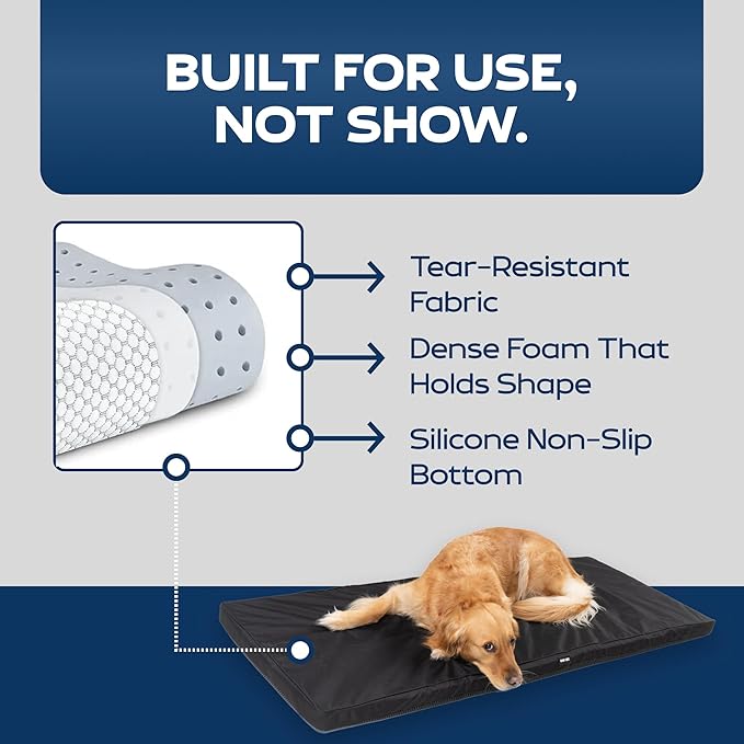 Dog Bed for Car Back Seat, Extra Large Black – As Seen on Shark Tank – Fits Large Seat Extender & XL Floor Cover – Waterproof, Machine-Washable – Dog Mat for Car with Rebound Foam Comfort