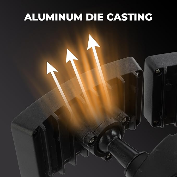 LED Flood Lights Outdoor, 38W 4000LM 5000K Daylight, IP65 Waterproof Security Lights with 2 Adjustable Heads, Exterior Wall Light for House, Garage, Yard (Black)