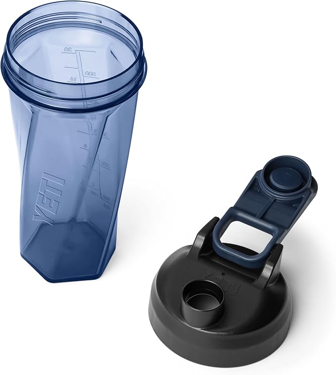 YETI Yonder Helimix Vortex Blender Shaker Bottle Holds up to 27oz | No Blending Ball or Whisk | USA Made | Portable Pre Workout Whey Protein Drink Shaker Cup | Dishwasher Safe, Navy