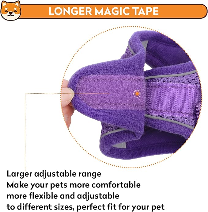 Dog Harness with Leash Set, No-Pull Step-in Reflective Pet Harness with 1 Leash Clips, Adjustable Soft Padded Easy Walk Dog Vest for Small Medium Large Dogs, Cats(Light Purple, Medium)
